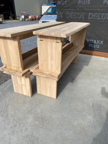 Aerts massief eiken eetkamerbank (A-keuze), Nieuw, Hout