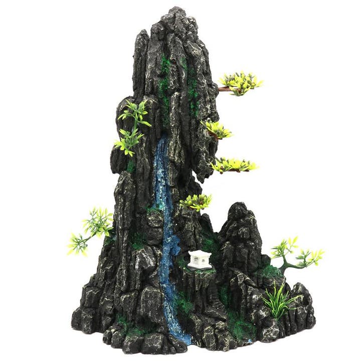 Rots met waterval en lantaarn OS-127 - aquarium decoratie, Dieren en Toebehoren, Vissen | Aquaria en Toebehoren, Nieuw, Ophalen of Verzenden