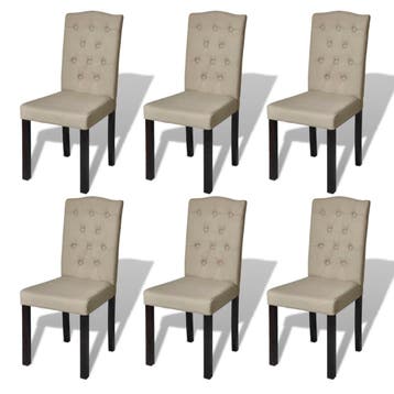 vidaXL Eetkamerstoelen 6 st stof camel, Verzenden, Nieuw