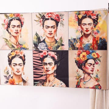 AA176 - 6 Popportretten van Frida Kahlo - Decoratief stof -