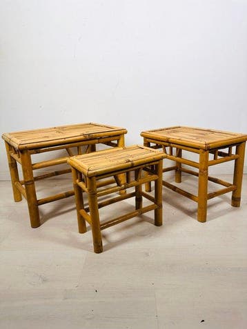 Tables gigognes (3) - Tables gigognes modernes en bambou, au, Antiquités & Art