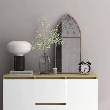 vidaXL Spiegel 70x30 cm ijzer zandkleurig, Huis en Inrichting, Verzenden, Nieuw