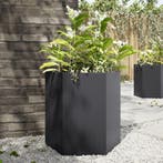 vidaXL Plantenbakken 2 st zeshoek 46x40x45 cm staal zwart, Verzenden, Nieuw