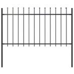 vidaXL Tuinhek Woerden met speerpunt staal 181x100 cm zwart, Verzenden