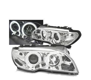 PHARES POUR BMW E46 COUPÉ CABRIO 03-06 ANGEL EYES CCFL CHROM, Autos : Pièces & Accessoires, Verzenden