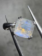 Pendentif de Pierre de Lune naturelle à facettes + Argent