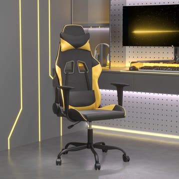 vidaXL Gamestoel kunstleer zwart en goud, Huis en Inrichting, Stoelen, Verzenden, Nieuw