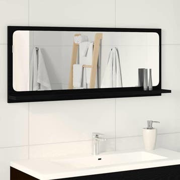 vidaXL Spiegelplank Zwart Eiken 90 x 10,5 x 37 cm Bewerkt, Verzenden, Nieuw