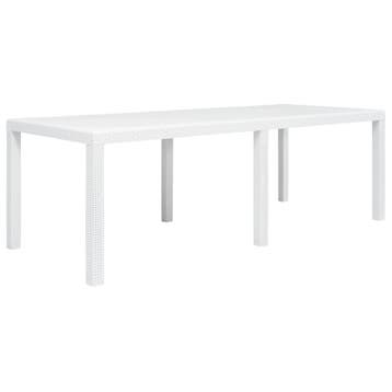 vidaXL Tuintafel 220x90x72 cm rattan-look kunststof wit, Verzenden, Nieuw