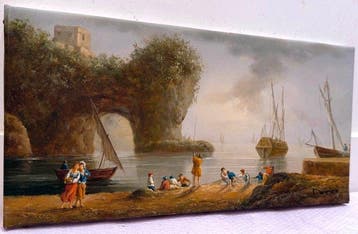Devivo (XX) - Pêcheurs Entre Voiliers et Rochers Dorés -