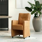 Set van 10 Leren eetkamerstoelen Sharp - Granada Sahara, Huis en Inrichting, Stoelen, Ophalen of Verzenden, Nieuw, Leer