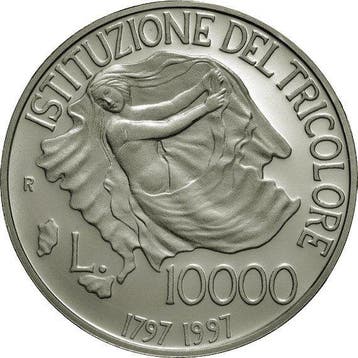 Italië. 10.000 Lire 1997 200° Anniversario del Tricolore