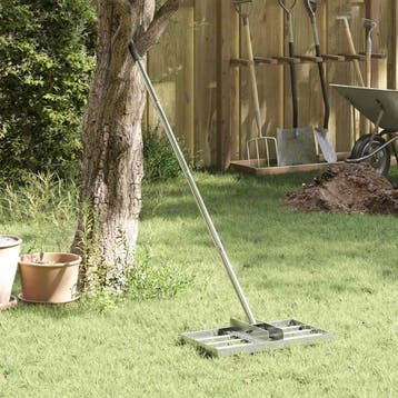 vidaXL Tuin Egaliseer Riek Zilver 45 x 25 x 200 cm Roestvrij, Verzenden, Nieuw