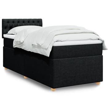vidaXL Boxspring met matras stof zwart 80x200 cm, Verzenden, Nieuw