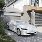 vidaXL Autohoes half met haken XL PEVA zilverkleurig, Verzenden, Nieuw