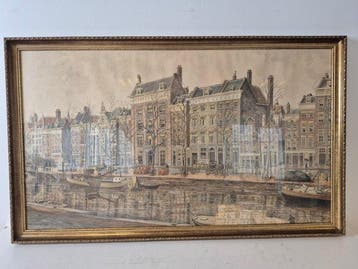 H.A.C Paradies (1883-1966) - Nieuwe haven 1910., Antiek en Kunst, Kunst | Schilderijen | Klassiek