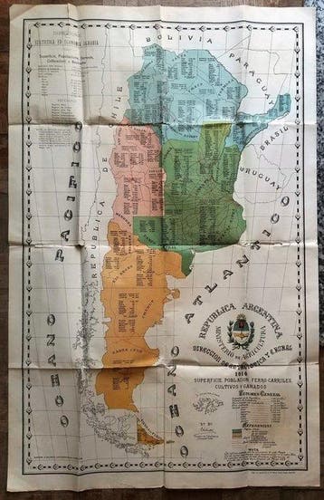 Herrera & Dolarea - CARTINA STATISTICA ED ECONOMICA AGRARIA, Nieuw