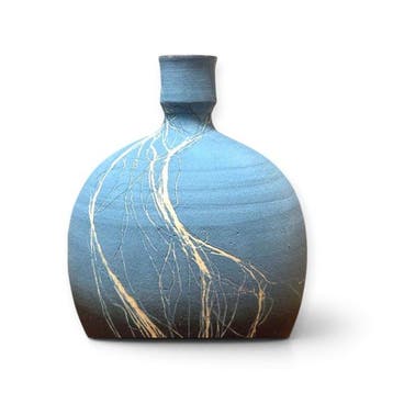 Masami Kobayashi – Kasama-yaki ronde vaas met abstracte