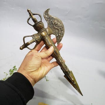 Decoratief ornament - Nepal - koperen Vajra Phurba, Antiek en Kunst