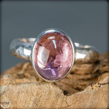 Natuurlijke toermalijn-rubelliet Ring 925 zilver 25,95 ct-