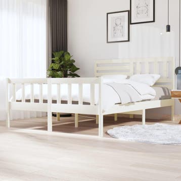 vidaXL Bedframe massief hout wit 160x200 cm, Verzenden, Nieuw