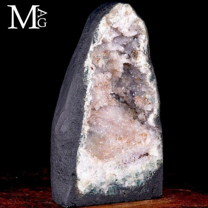 Geode van amethist en agaat – Natuurlijke kristallijne kolom, Antiek en Kunst, Curiosa en Brocante