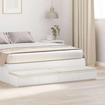 Bedlades Wit 140cm | Retour deal | 34% korting, Huis en Inrichting, Slaapkamer | Nachtkastjes, Minder dan 45 cm, Verzenden, Zo goed als nieuw