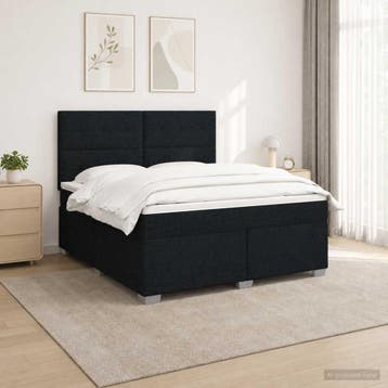 vidaXL Boxspringbed met matras met hoofdeinde Zwart 160 x, Verzenden, Nieuw