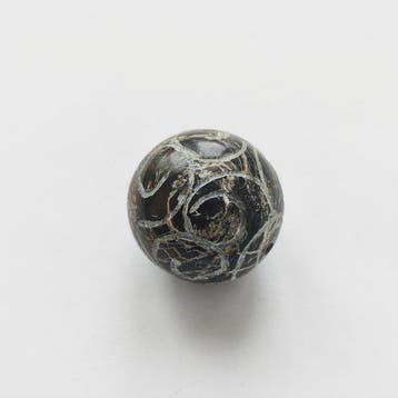 Chinois ancien Quartz aventurin Talisman de perles gravées -