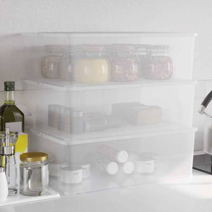vidaXL Opbergboxen kunststof 3 st stapelbaar 25 L, Doe-het-zelf en Bouw, Kratten en Dozen, Nieuw, Verzenden
