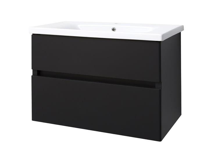 Quick-Black-Greeploos meubel onderkast + wastafel 80 cm, Maison & Meubles, Salle de bain | Meubles de Salle de bain, Enlèvement ou Envoi