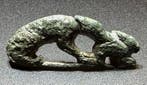 Oud-Romeins Brons Zeldzame opengewerkte zoomorfe broche die, Antiek en Kunst