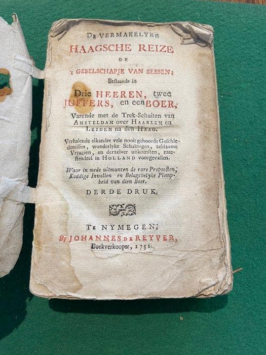 Johannes de Reyver + Een Hagenaar/H.F.C. ten Kate - De, Antiquités & Art, Antiquités | Livres & Manuscrits