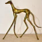 Abdoulaye Derme - sculptuur, Lévrier stylisé en bronze - 35