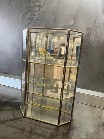 Vitrine - Verre, laiton et miroir