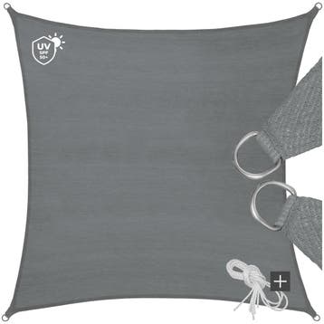 Polyethyleen zonneluifel vierkant grijs - 5,4 x 5,4 m, Verzenden, Nieuw