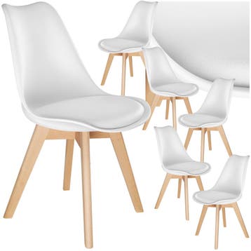 Eetkamerstoelen Frederikke - wit, Set van 6, Huis en Inrichting, Verzenden, Nieuw