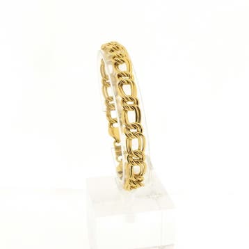 Gouden platte Prince of Wales armband (Schakelarmband), Ophalen of Verzenden