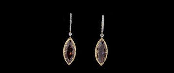 Oorbellen - 14 karaat Geel goud - 8.06ct. tw. Bruin Diamant, Nieuw