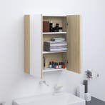 vidaXL Badkamerkast met spiegel 60x15x75 cm MDF wit en, Verzenden
