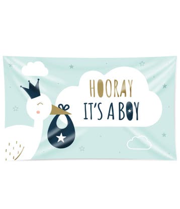 Gevelvlag New Born Baby Boy 1,5m, Verzenden
