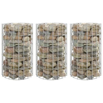 vidaXL Gabion plantenbakken 3 st rond verhoogd Ø30x50 cm, Tuin en Terras, Verzenden, Nieuw