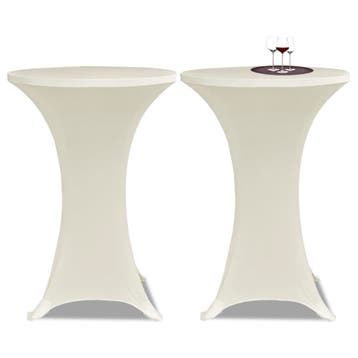 vidaXL Statafelhoes Stretch Ø60cm Crème (2 stuks), Verzenden, Nieuw