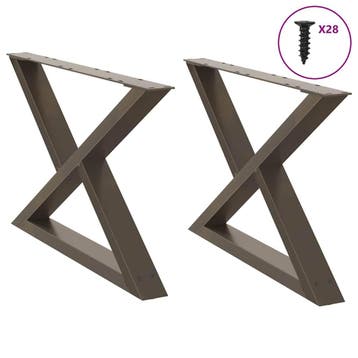 vidaXL Salontafelpoten 2 st 70x(42-43,3) cm staal naturel, Verzenden, Nieuw