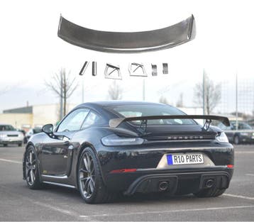 AILERON SPOILER PORSCHE CAYMAN 17-23 LOOK GT4 CARBONE, Verzenden