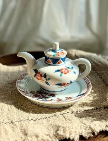 Ruyama - Theeketel - Japanse handgeschilderde theepot met