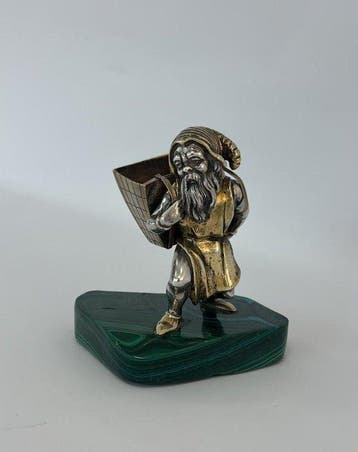 Eredi Mazzetti - sculptuur, Gnomo minatore con gerla - 10.5, Antiek en Kunst