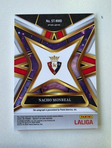 2025/26 Panini Select Nacho Monreal ST-NMO Gesigneerde, Nieuw