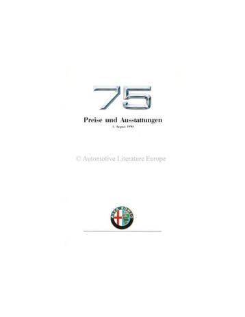 1990 ALFA ROMEO 75 PRIJSLIJST DUITS