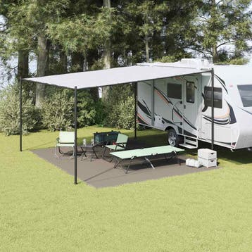 vidaXL Tenttapijt Lichtgrijs 500 x 400 cm Polyetheen, Caravanes & Camping, Accessoires de tente, Verzenden